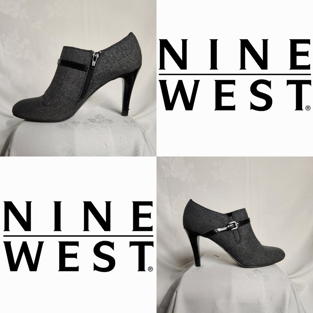 Nine West Grey Heels with Zipper on side